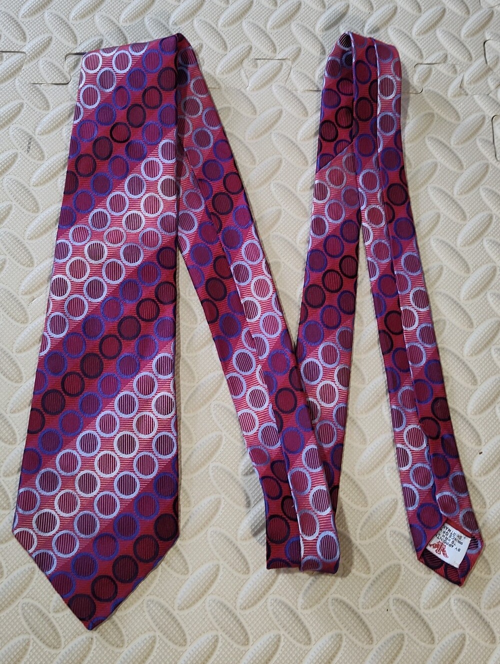 Turnbull & Asser Necktie Jacquard Woven Silk Circle Made in England